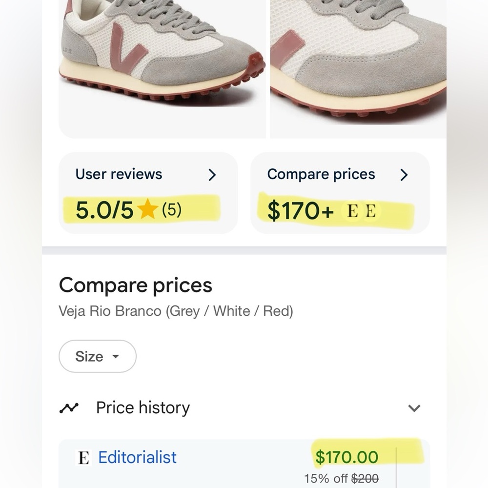 Veja Rio Branco Retro Running Sneakers (Gray/White/Red) $200 New & Never Worn! - Picture 5 of 13